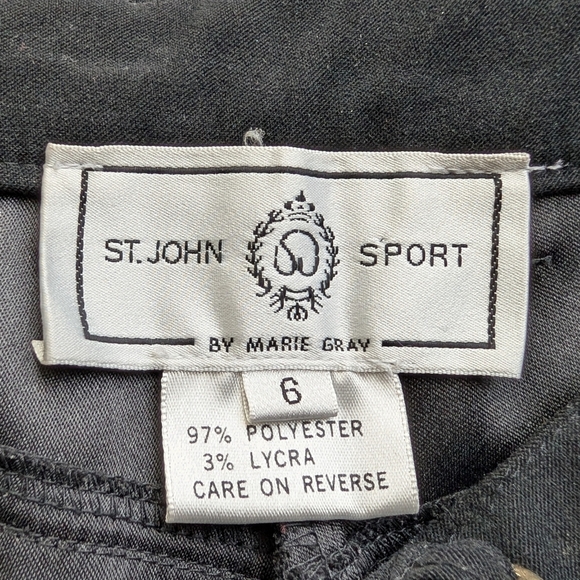 St. John Sport Black Pants Size 6 | Marie Gray Collection - Picture 2 of 9